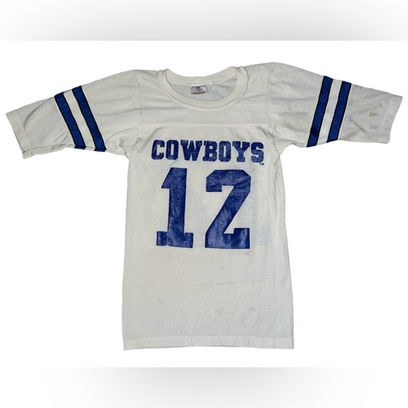 Vintage Kids Boys Dallas Cowboys #12 NFL Football Rawlings Sports Jersey Small - Picture 1 of 7